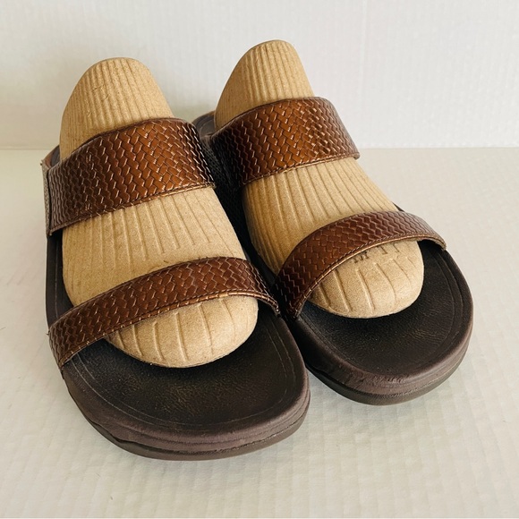 Fitflop Metallic Bronze Slide Sandals Size 8 - Picture 3 of 6